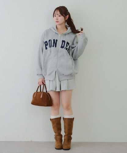 大LOGO拉鍊連帽衛衣