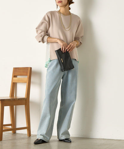 下襬百褶拼接針織上衣