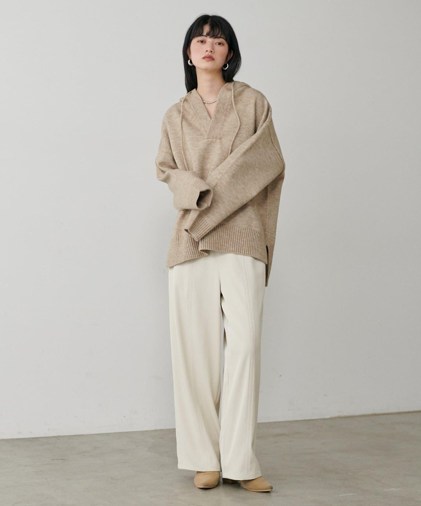 連帽針織套頭衫