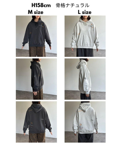 塗鴉刺繡連帽衛衣