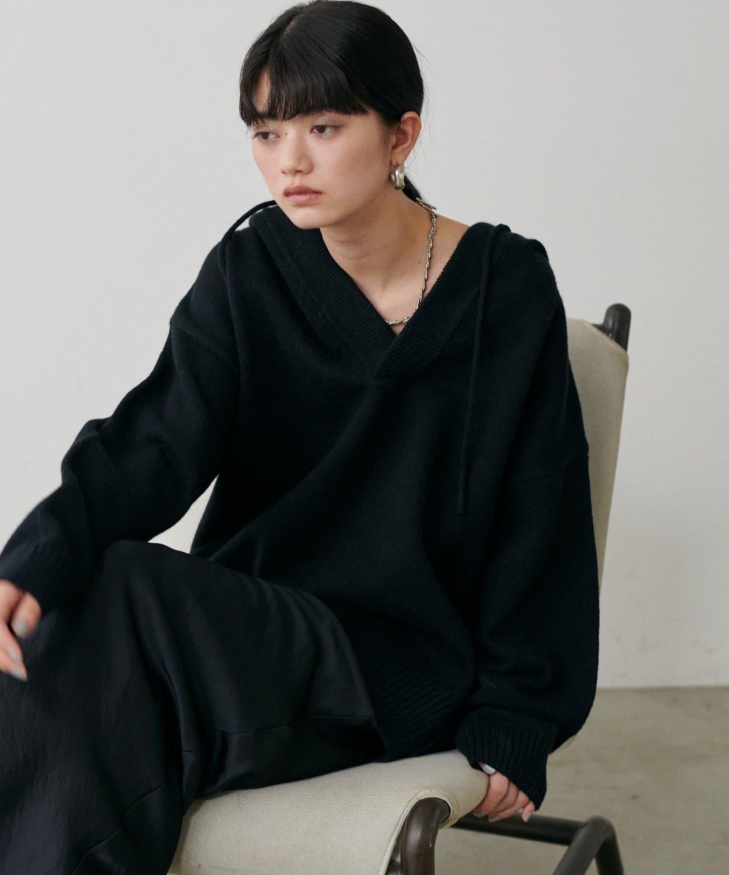 連帽針織套頭衫