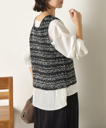 推文風格馬甲套裝襯衫