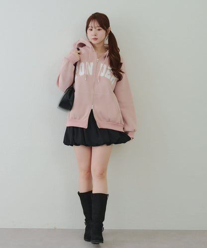 大LOGO拉鍊連帽衛衣