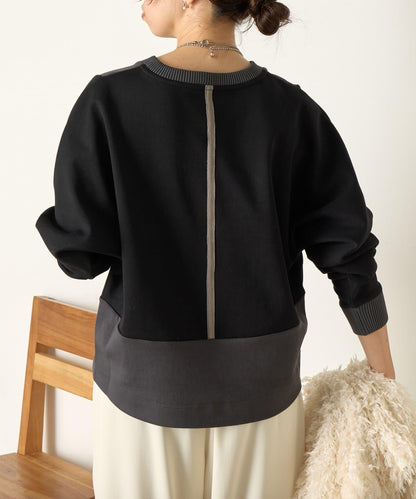 拼色蝙蝠袖箱型T恤