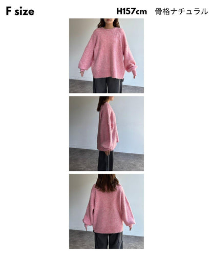 MIX紗仿馬海毛針織衫