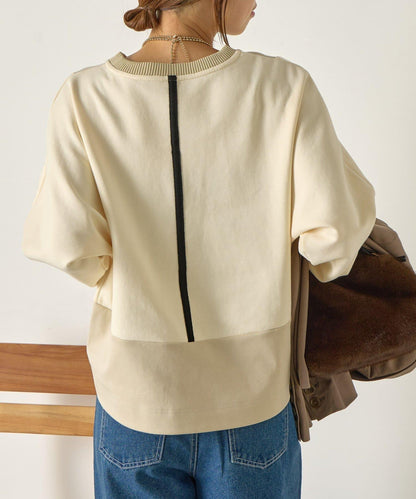 拼色蝙蝠袖箱型T恤