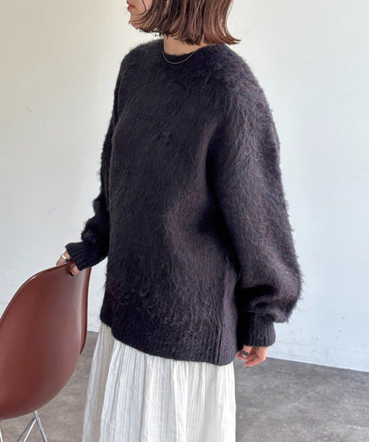 MIX紗仿馬海毛針織衫