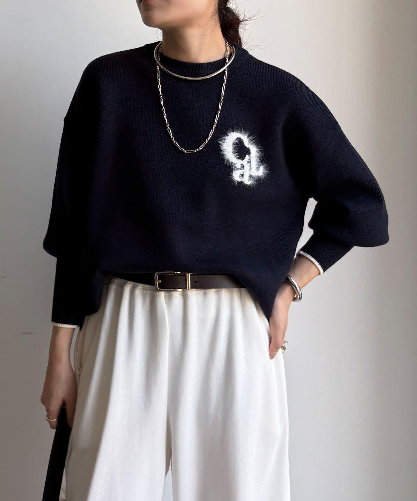 羽毛標誌針織衫