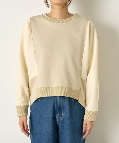 拼色蝙蝠袖箱型T恤