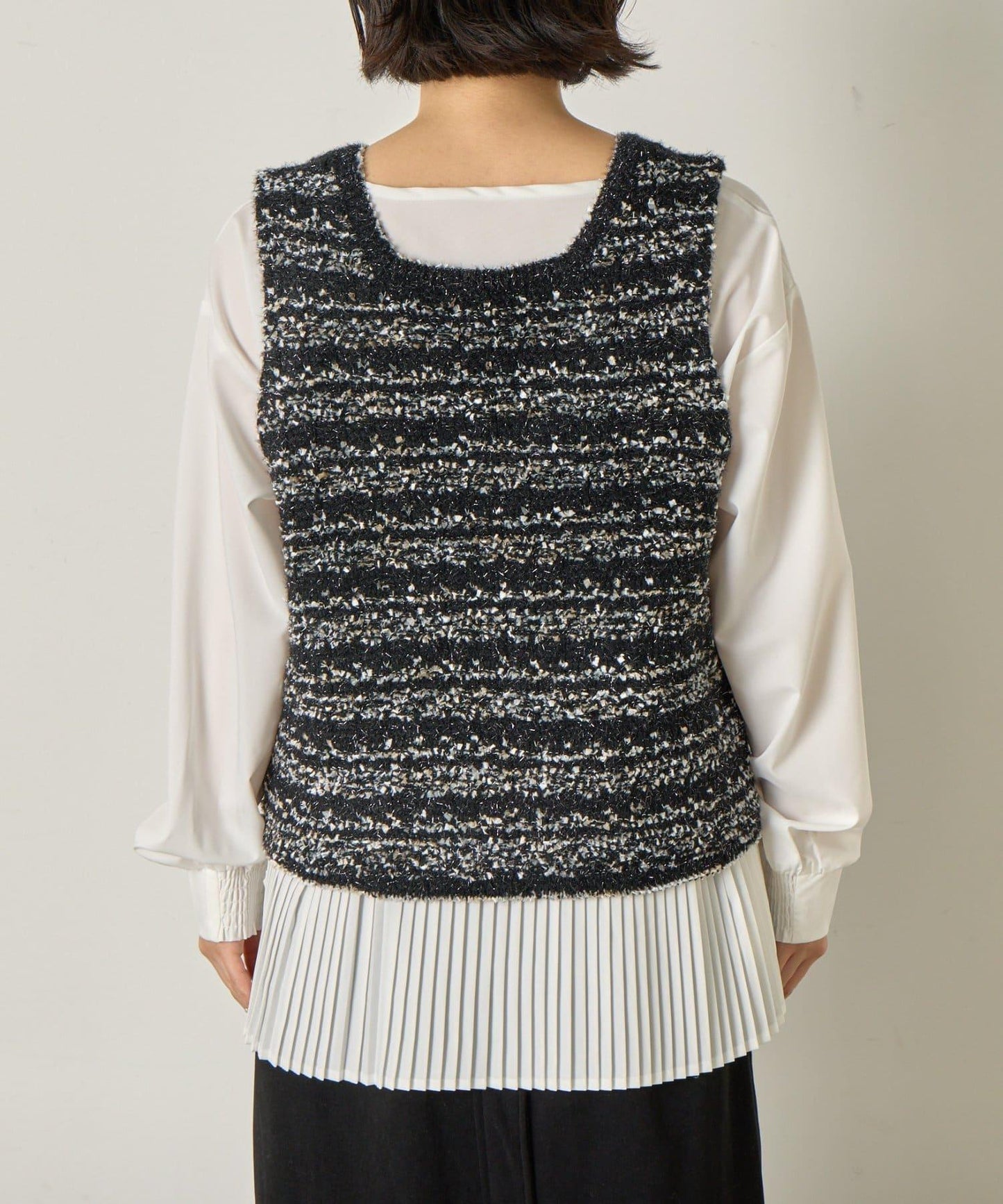 推文風格馬甲套裝襯衫