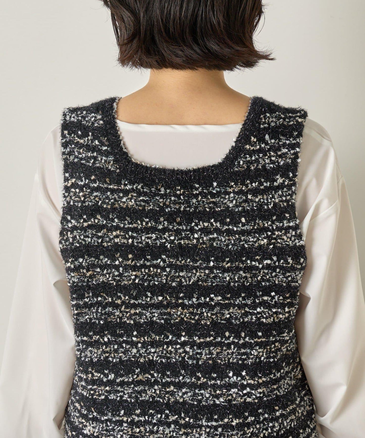 推文風格馬甲套裝襯衫