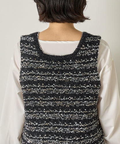 推文風格馬甲套裝襯衫