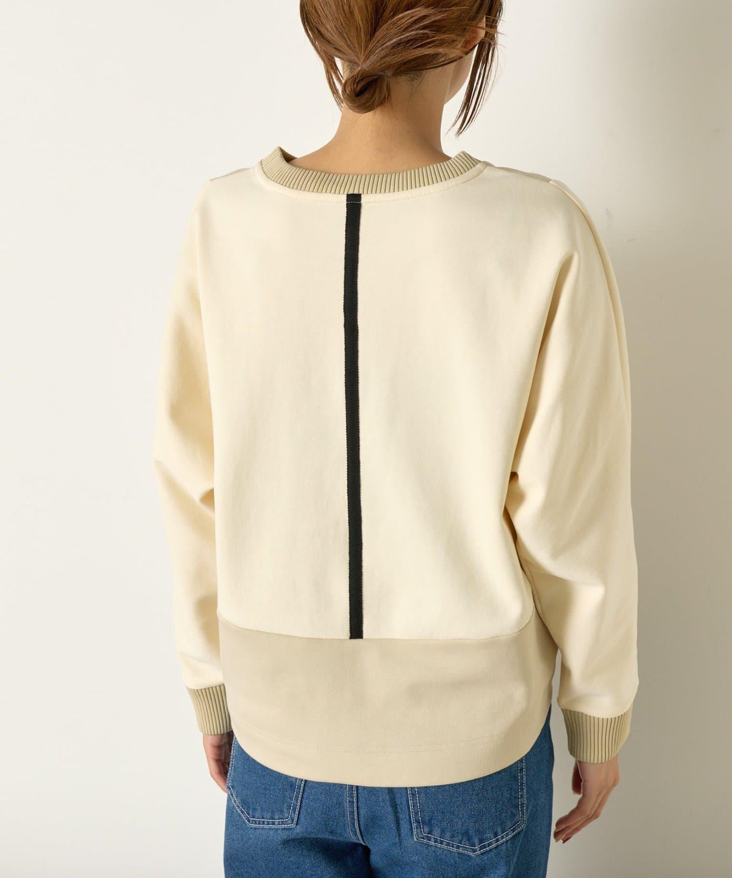 拼色蝙蝠袖箱型T恤