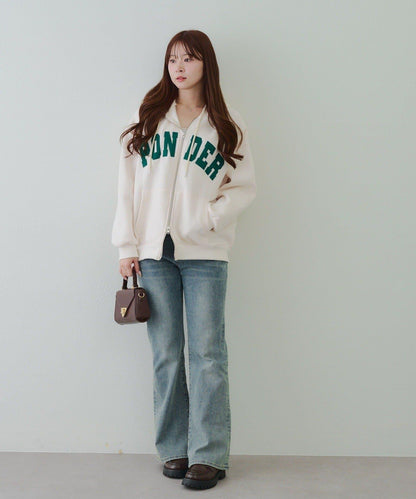 大LOGO拉鍊連帽衛衣