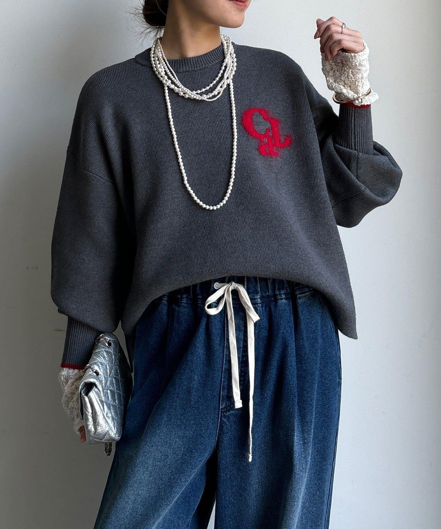 羽毛標誌針織衫