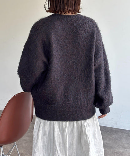 MIX紗仿馬海毛針織衫