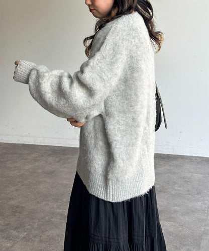MIX紗仿馬海毛針織衫