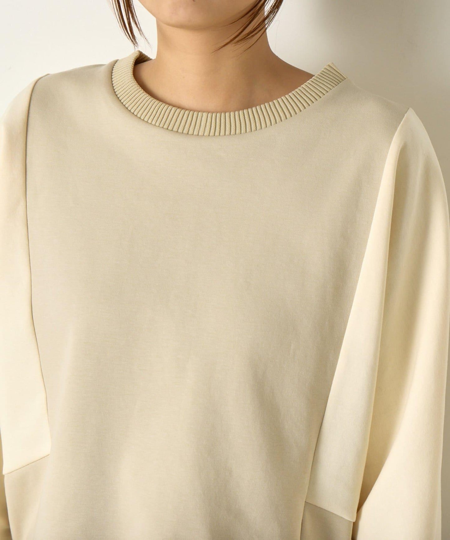 拼色蝙蝠袖箱型T恤