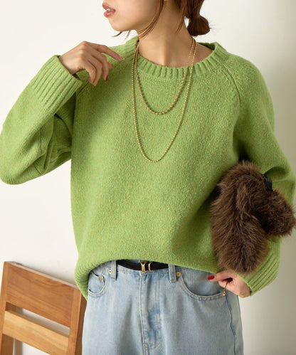 羊毛感圓領針織衫