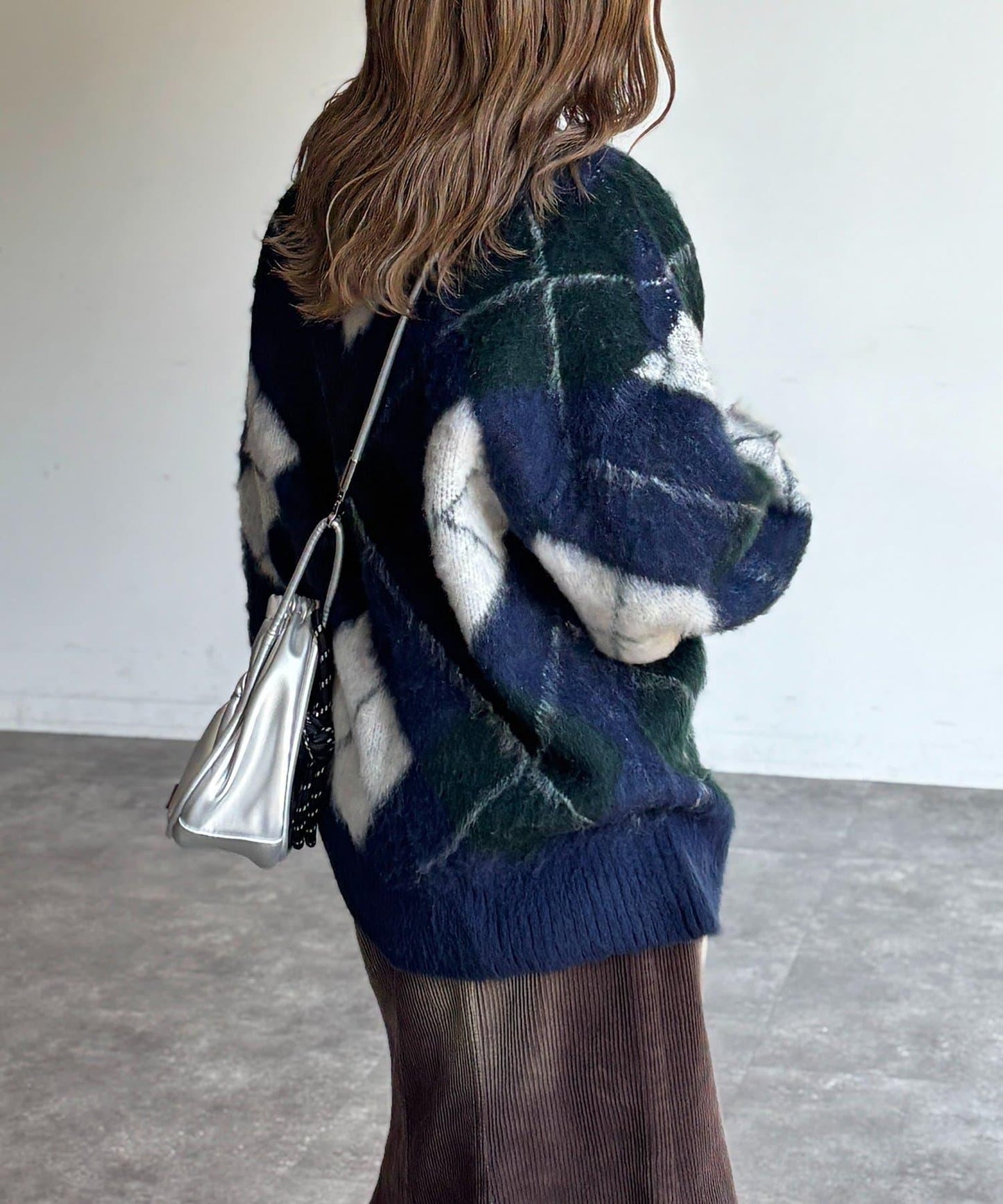 MIX紗仿馬海毛針織衫