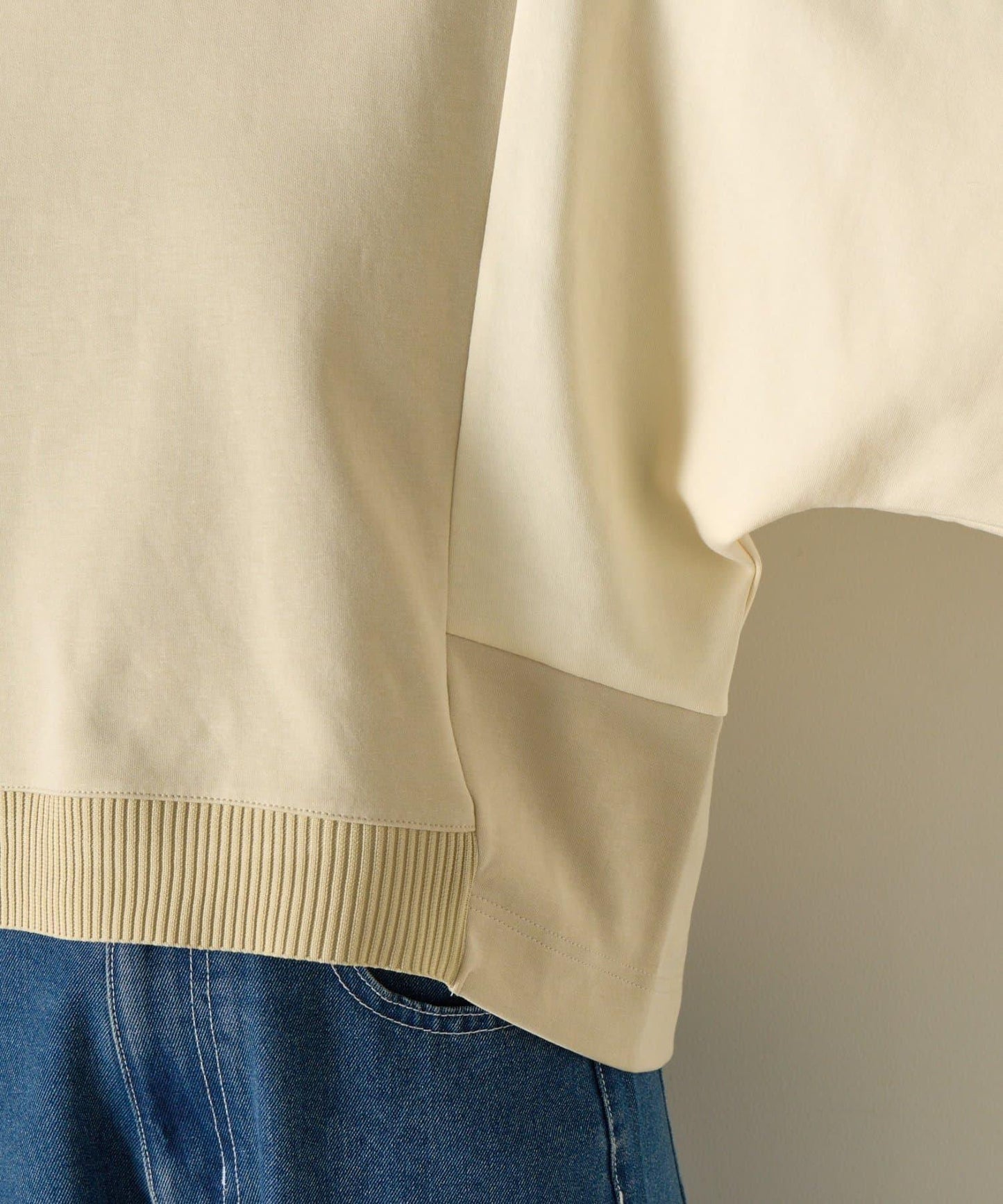 拼色蝙蝠袖箱型T恤