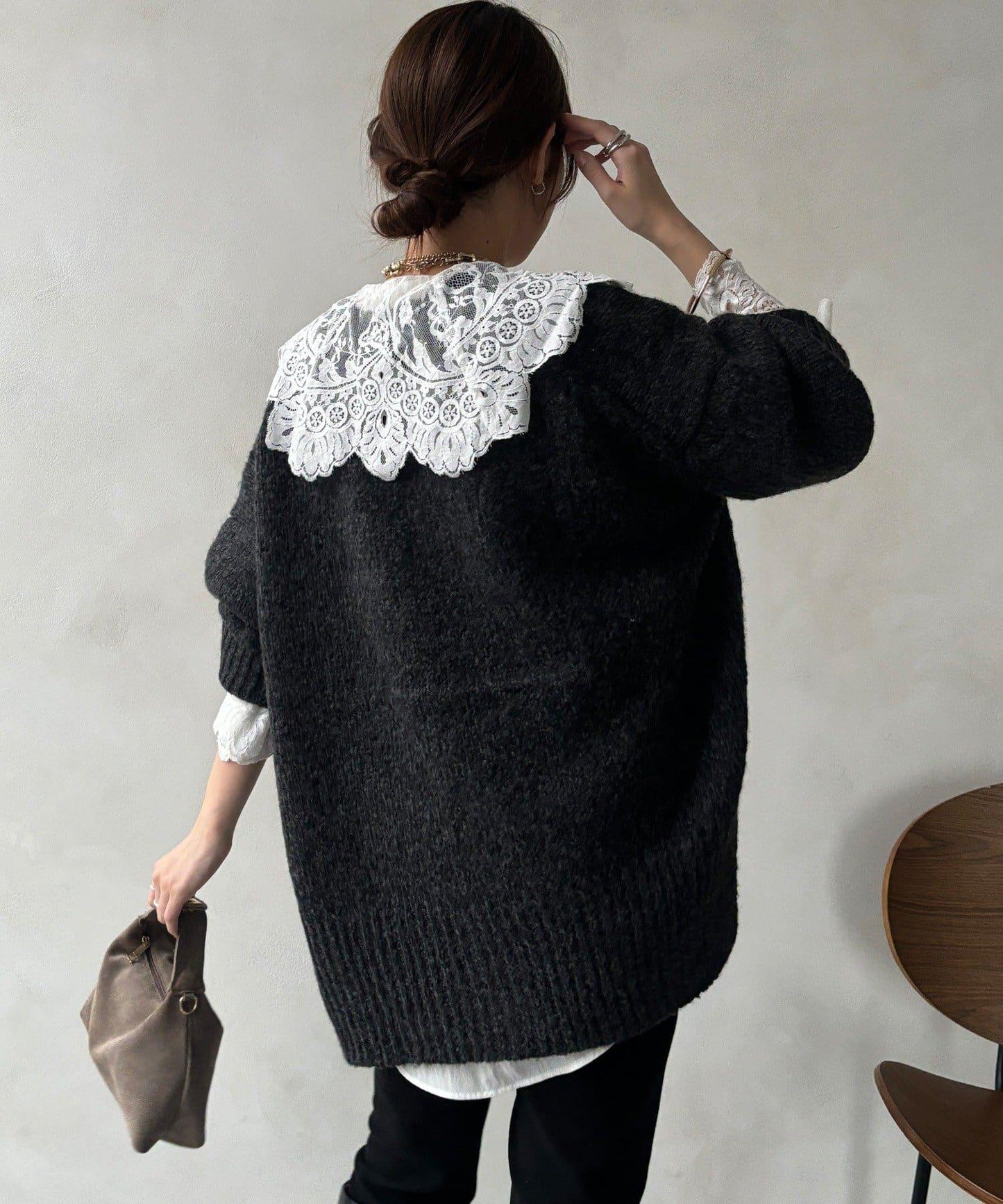 寬鬆版型V領針織開衫