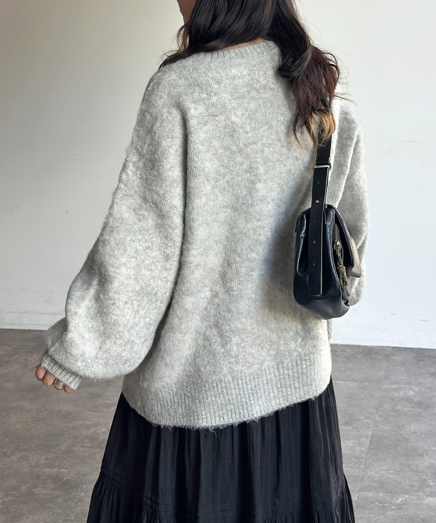 MIX紗仿馬海毛針織衫