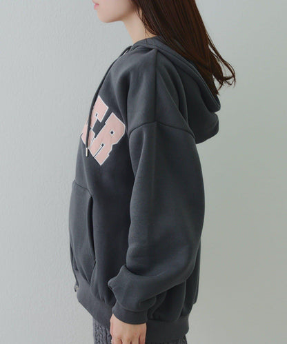 大LOGO拉鍊連帽衛衣
