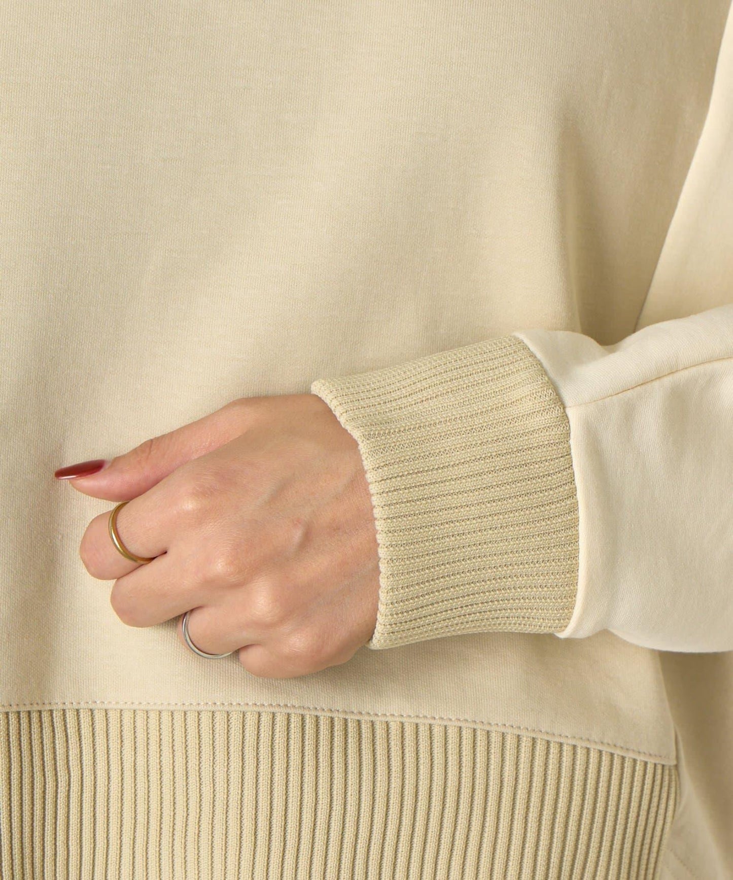 拼色蝙蝠袖箱型T恤