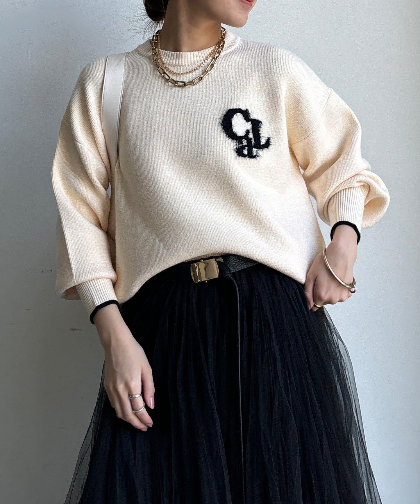 羽毛標誌針織衫