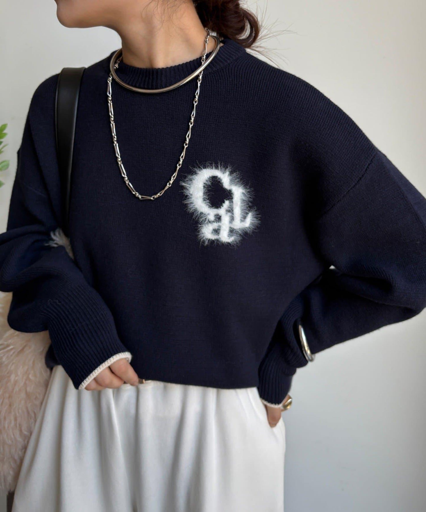 羽毛標誌針織衫