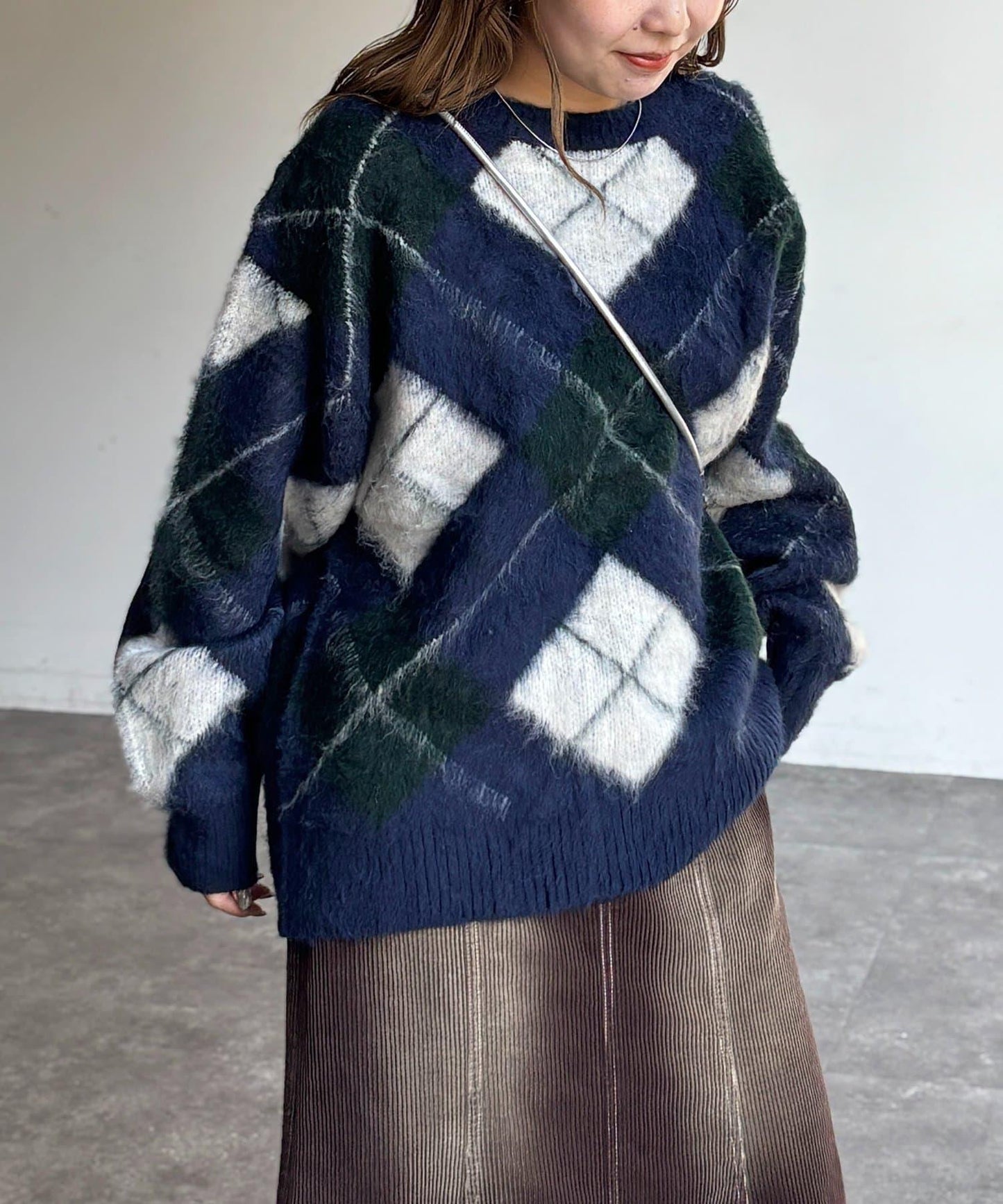 MIX紗仿馬海毛針織衫