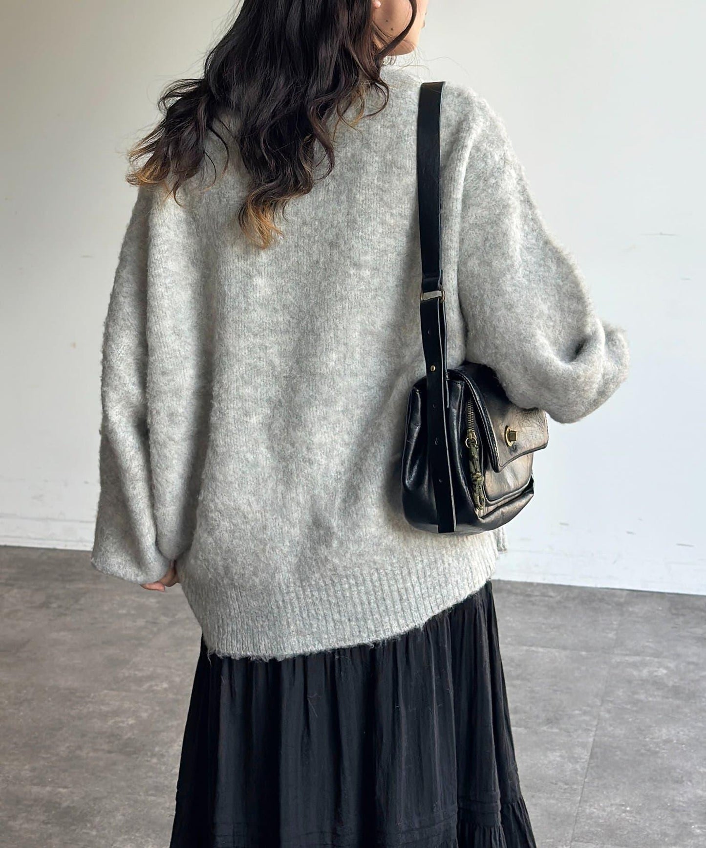 MIX紗仿馬海毛針織衫