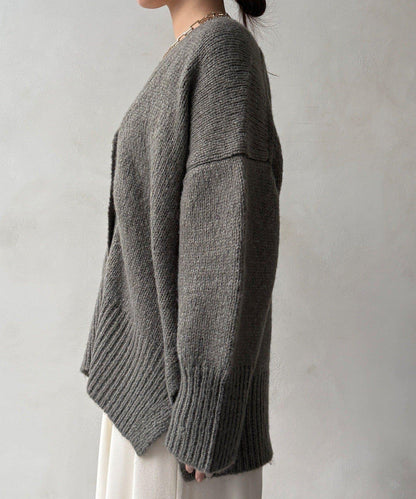 寬鬆版型V領針織開衫