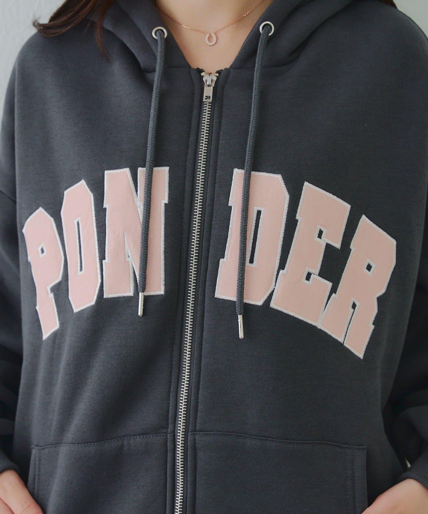 大LOGO拉鍊連帽衛衣