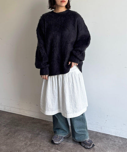 MIX紗仿馬海毛針織衫