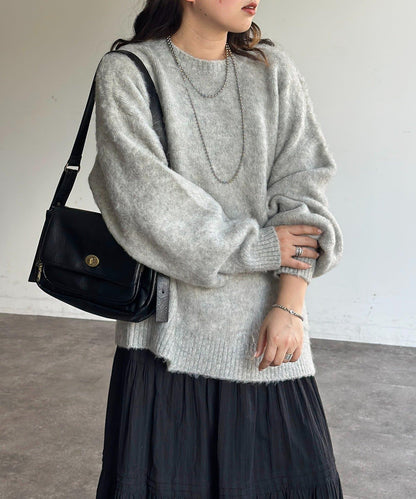 MIX紗仿馬海毛針織衫