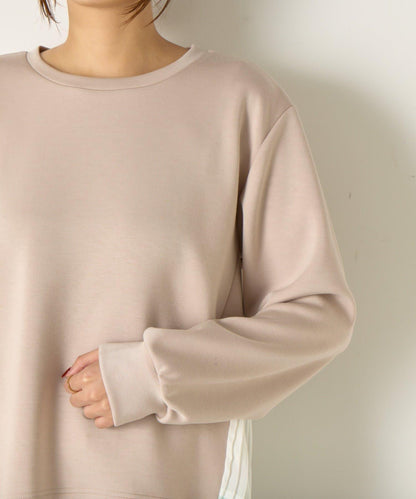 下襬百褶拼接針織上衣