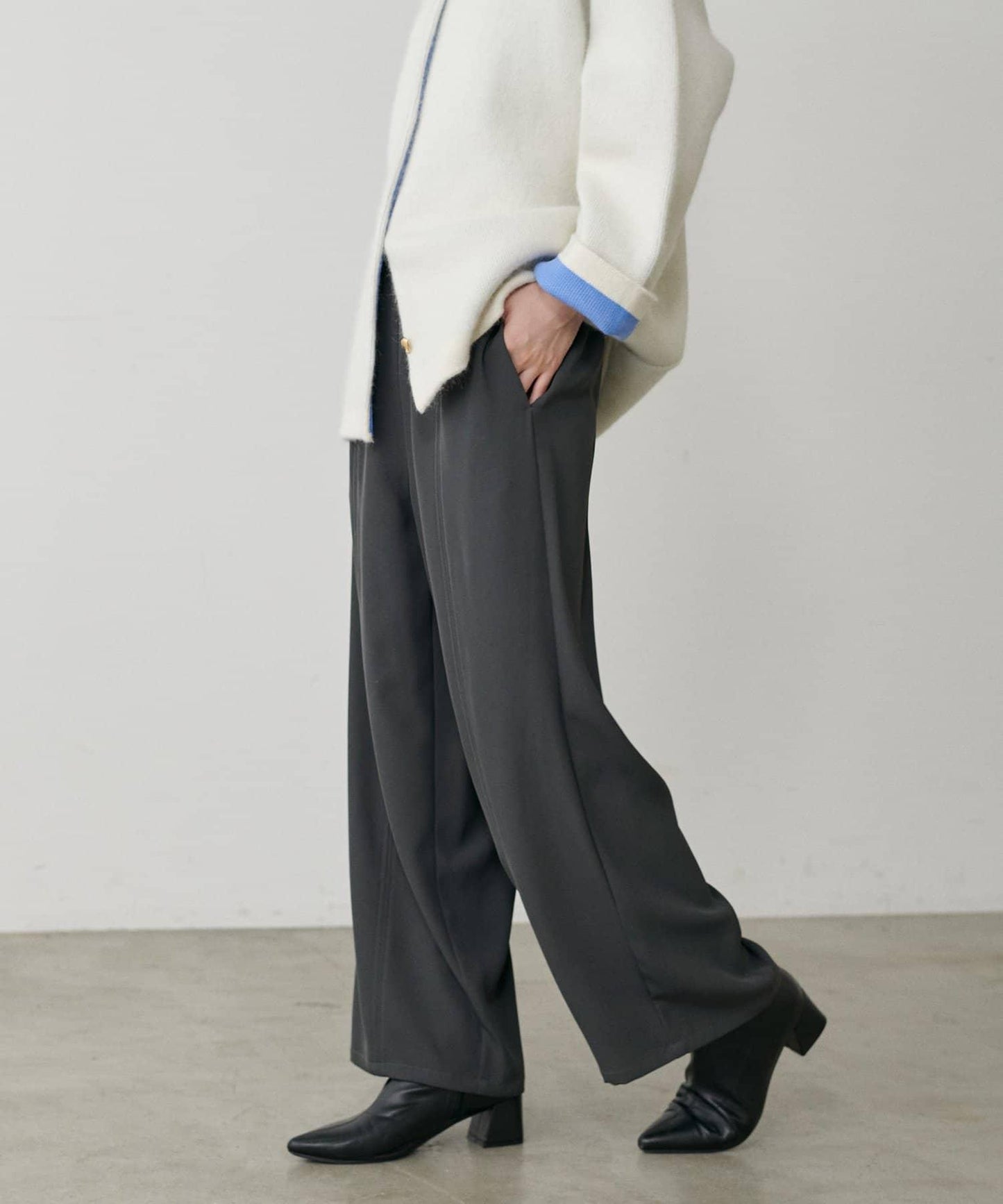 簡約拼接休閒褲