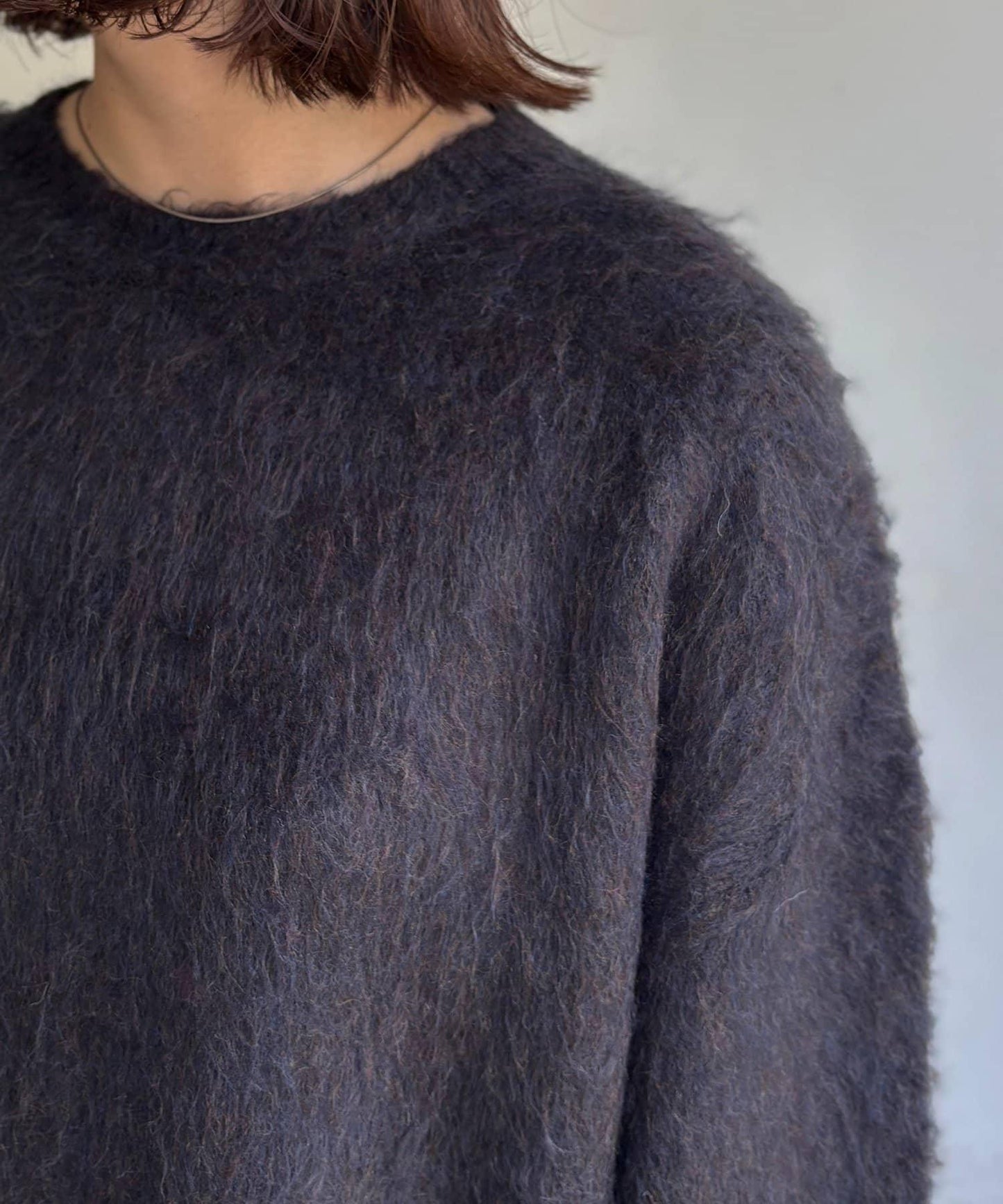 MIX紗仿馬海毛針織衫