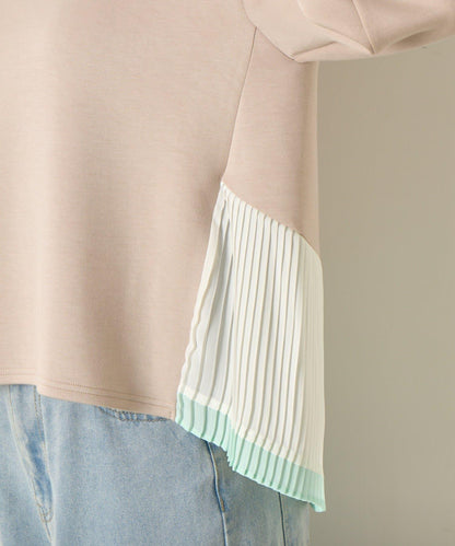 下襬百褶拼接針織上衣