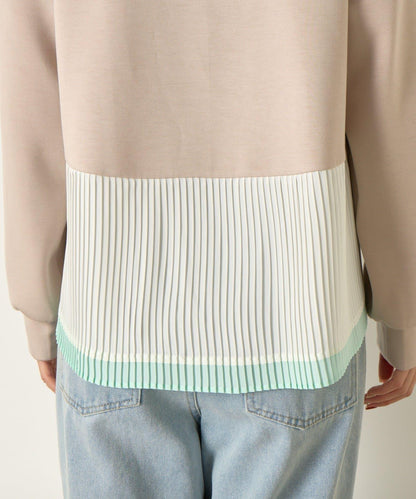 下襬百褶拼接針織上衣