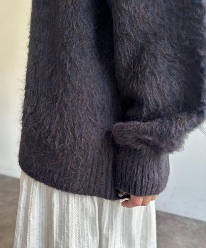 MIX紗仿馬海毛針織衫