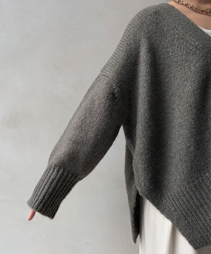 寬鬆版型V領針織開衫