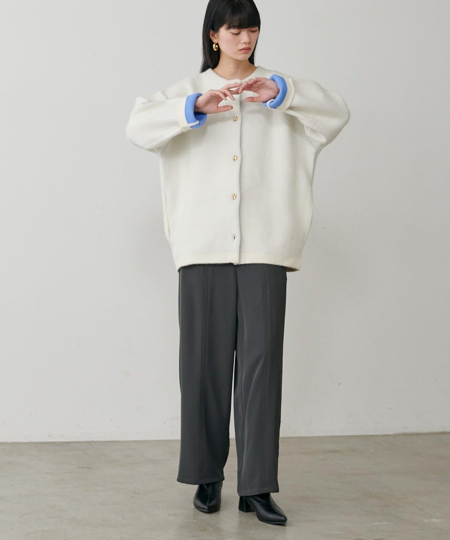 簡約拼接休閒褲