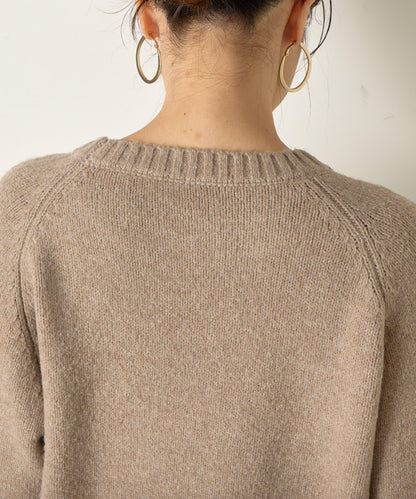 羊毛感圓領針織衫