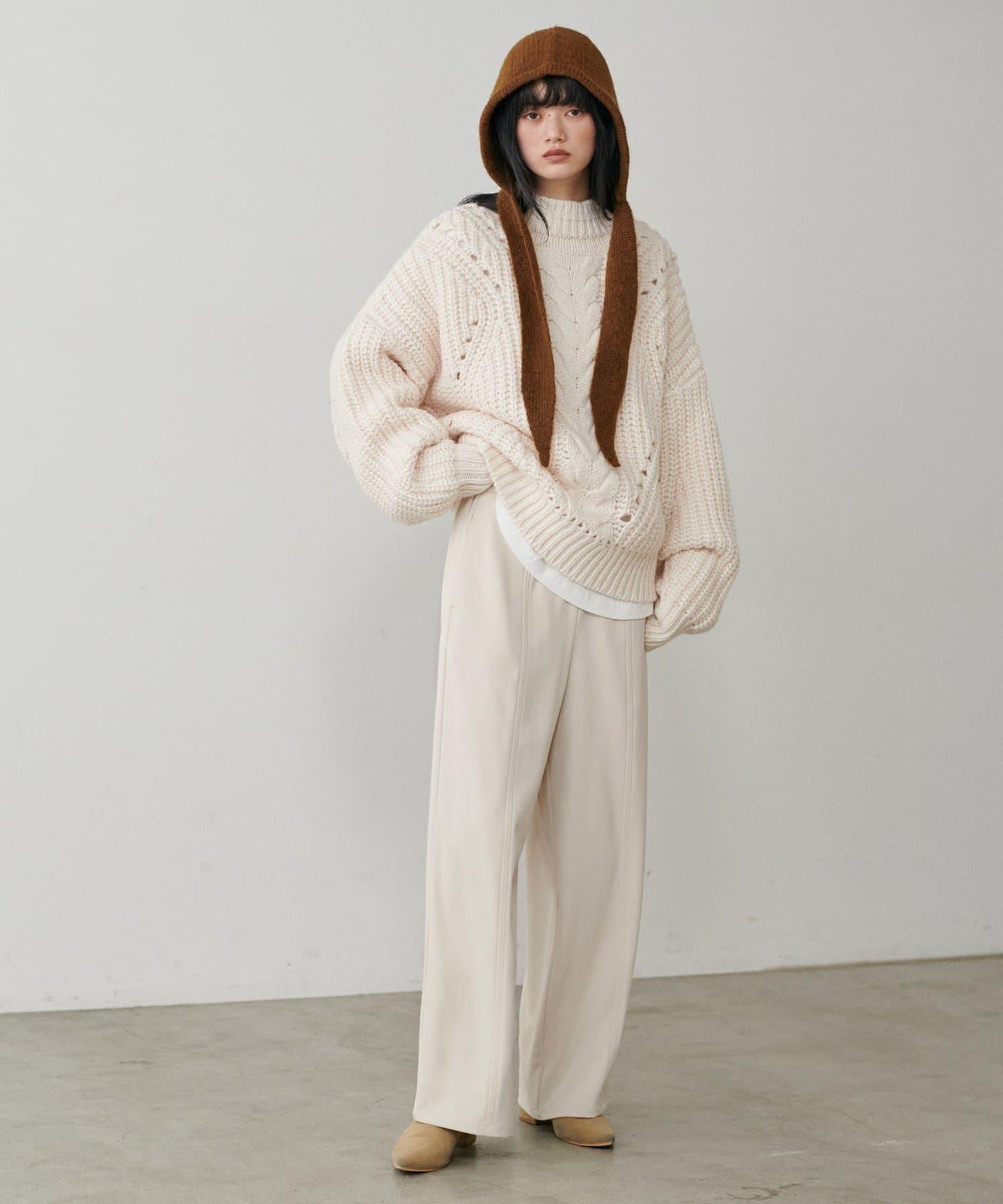 簡約拼接休閒褲