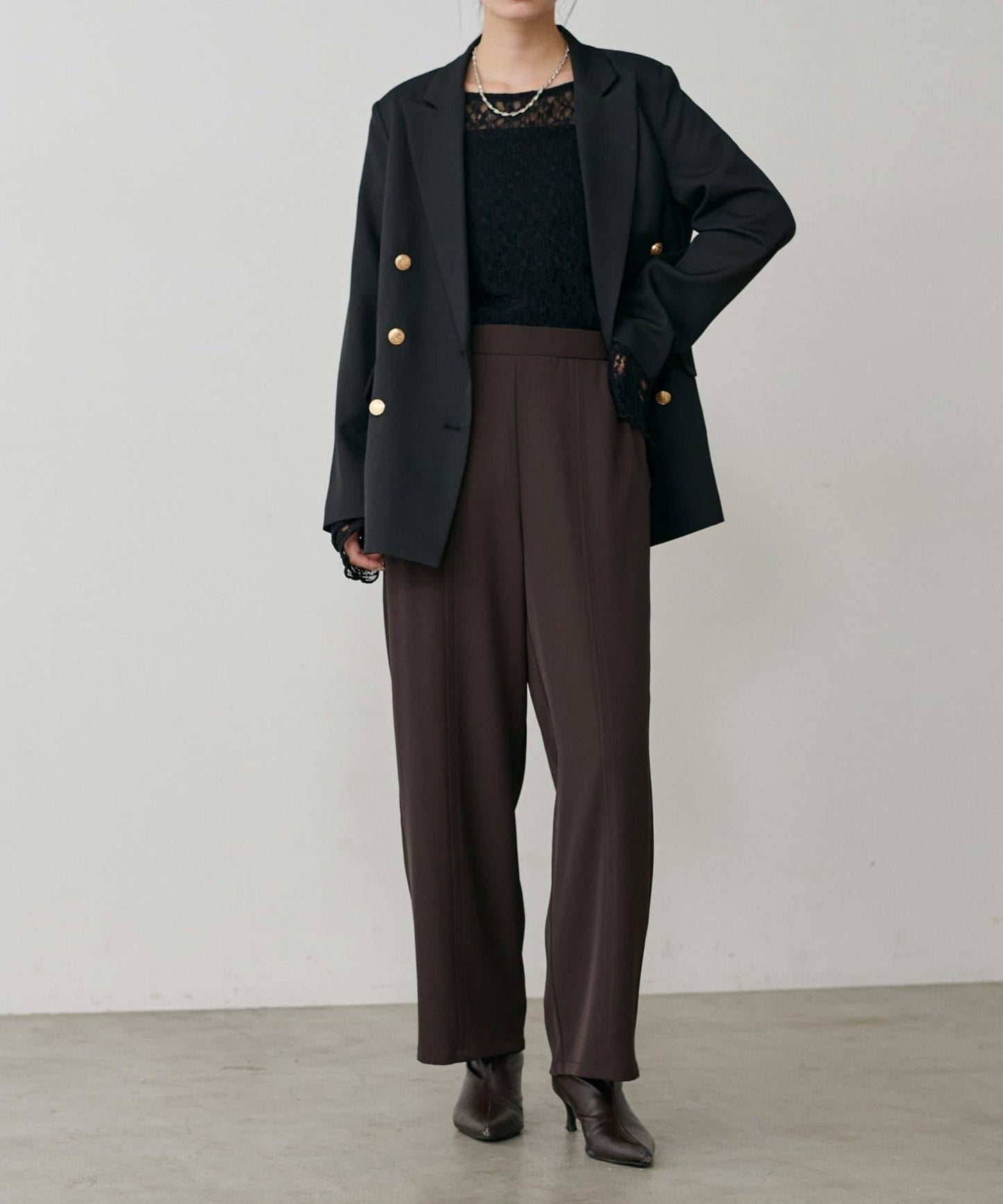 簡約拼接休閒褲