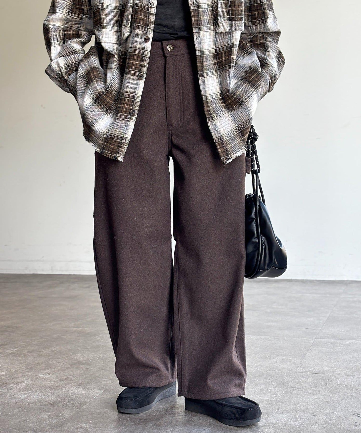 仿羊毛彎曲工裝褲