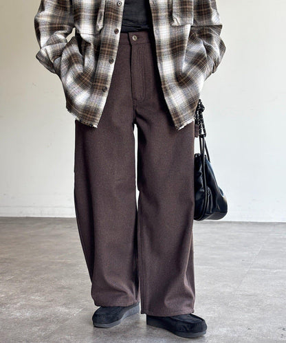 仿羊毛彎曲工裝褲